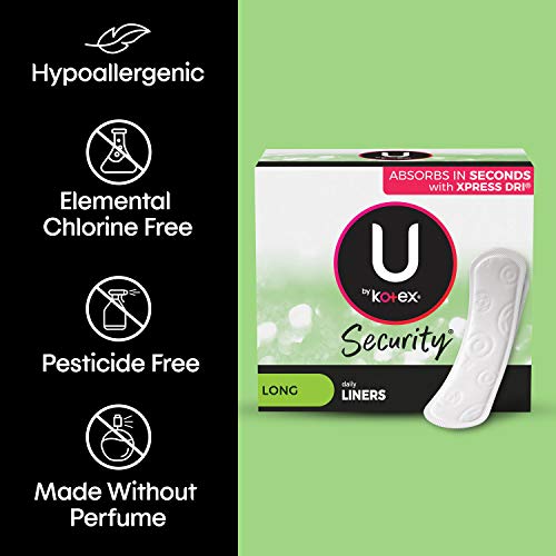 U by Kotex Security Lightdays Panty Liners, Light Absorbency, Long, Unscented...