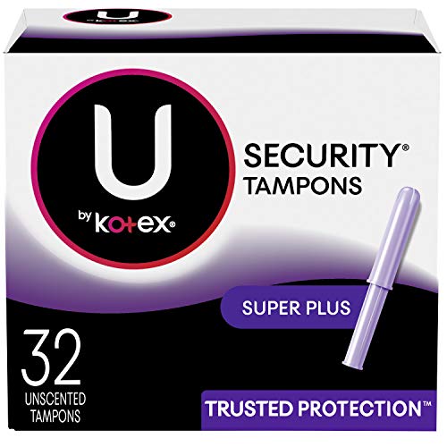U by Kotex Security Tampons, Super Plus Absorbency, Unscented, 32 Count (Pack...