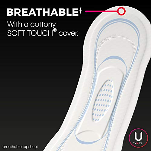 U by Kotex Security Ultra Thin Feminine Pads, Heavy Absorbency, Unscented, 56...