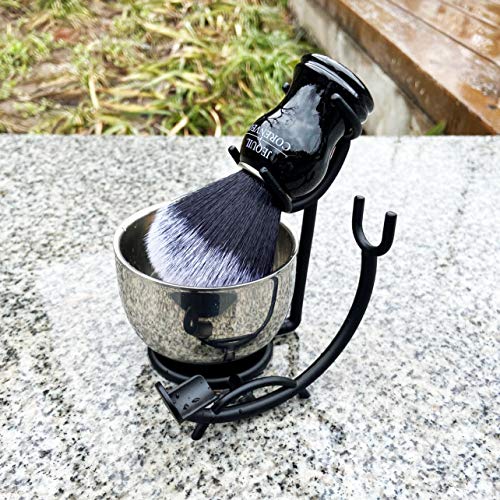 Men‘s Shaving Brush Set, Shaving Brush with Steel Brush Razor Holder and Shav...
