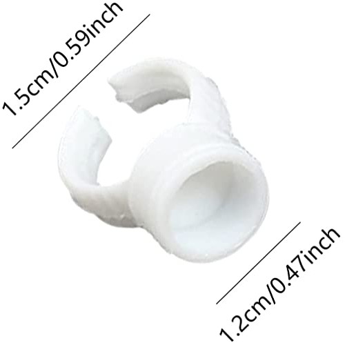 30 Pcs Disposable Plastic Tattoo Glue Rings Holder, Plastic Makeup Glue Holde...