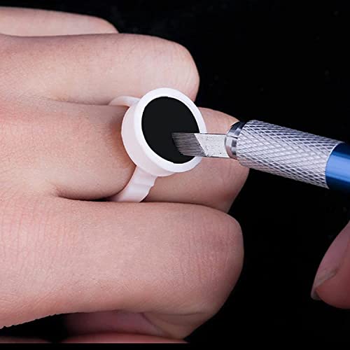 30 Pcs Disposable Plastic Tattoo Glue Rings Holder, Plastic Makeup Glue Holde...