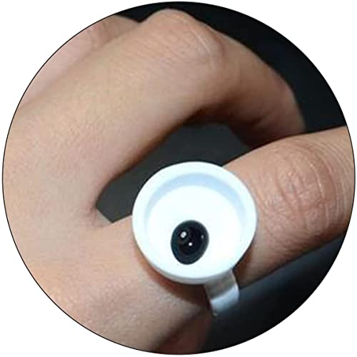 30 Pcs Disposable Plastic Tattoo Glue Rings Holder, Plastic Makeup Glue Holde...