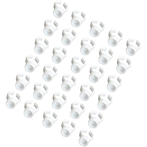 30 Pcs Disposable Plastic Tattoo Glue Rings Holder, Plastic Makeup Glue Holde...