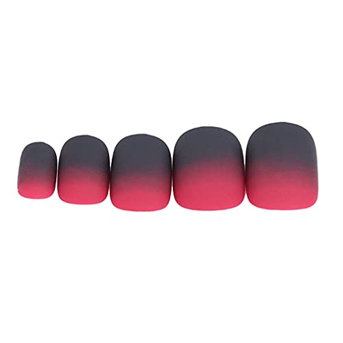 Durable and Useful24 pcs Fairy Tale Apple Gradient Black Red Matte Short Squa...