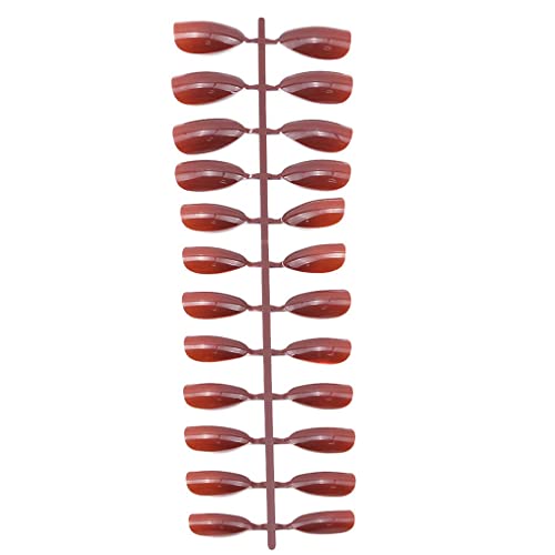 Nice Processed24 pcs Pure Color Coffin Nails Matte False Gel Nails Art Tips S...