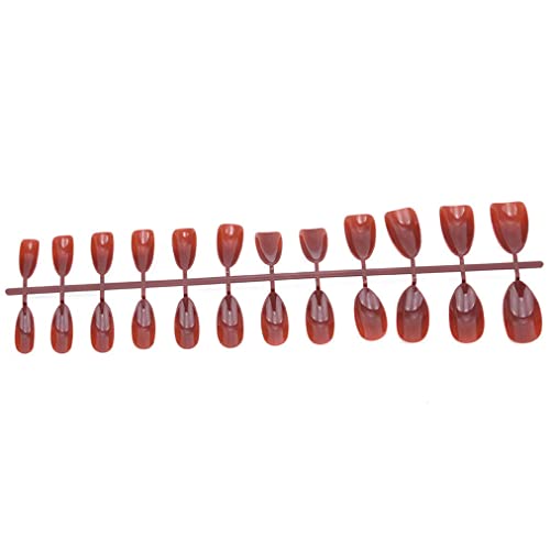 Nice Processed24 pcs Pure Color Coffin Nails Matte False Gel Nails Art Tips S...