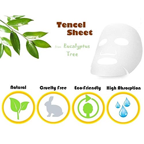 U-NEED 100 pcs Korean Face Sheet Mask (10 Types x 10 pcs) Natural Facial Mask...