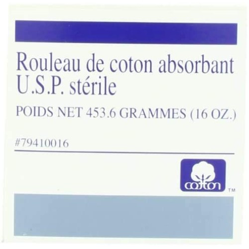 U.S. Cotton 100% Cotton Roll, U.S.P Sterile Cotton, Absorbent, 16 Ounce/1 Pou...