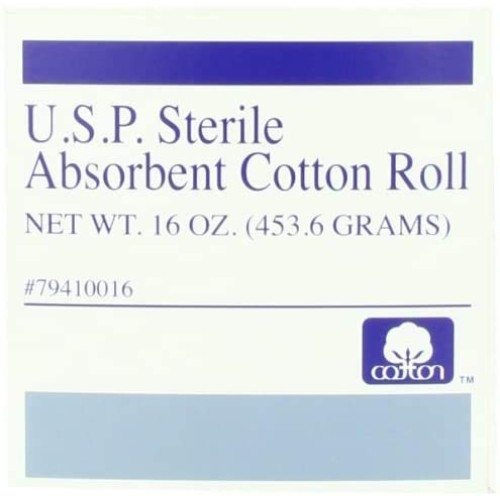 U.S. Cotton 100% Cotton Roll, U.S.P Sterile Cotton, Absorbent, 16 Ounce/1 Pou...