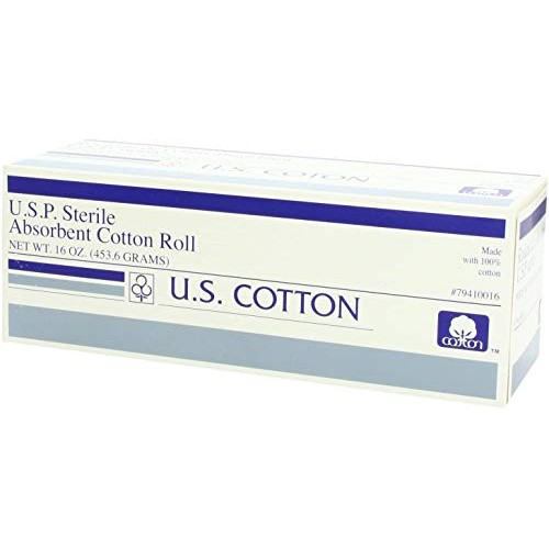 U.S. Cotton 100% Cotton Roll, U.S.P Sterile Cotton, Absorbent, 16 Ounce/1 Pou...