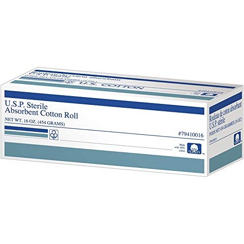 U.S. Cotton 100% Cotton Roll, U.S.P Sterile Cotton, Absorbent, 16 Ounce/1 Pou...