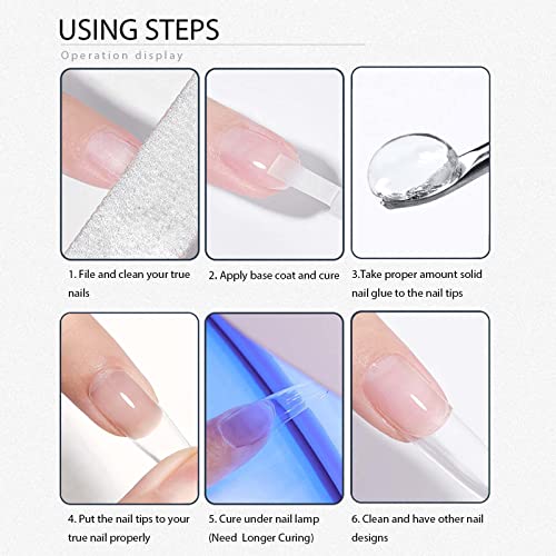 U-Shinein 2x10ml Solid Nail Glue Gel, Nail Tips Glue Gel for Acrylic Nails, P...