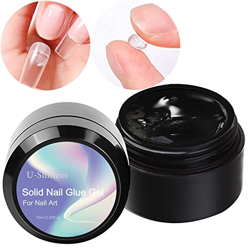 U-Shinein 2x10ml Solid Nail Glue Gel, Nail Tips Glue Gel for Acrylic Nails, P...