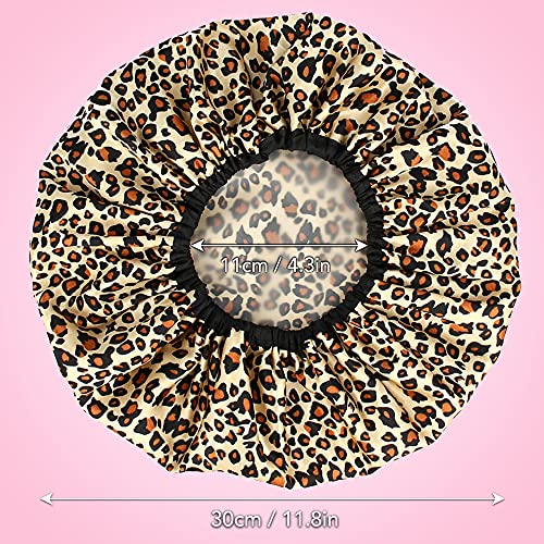 Shower Caps for Women 3 Pack in Different Designs - Large Opening for Short a...