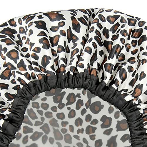 Shower Caps for Women 3 Pack in Different Designs - Large Opening for Short a...