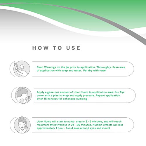 Uber Numb 5% Lidocaine Topical Numbing Cream, 2 Ounce, Advanced Formula Rapid...