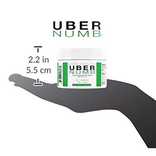 Uber Numb 5% Lidocaine Topical Numbing Cream, 2 Ounce, Advanced Formula Rapid...