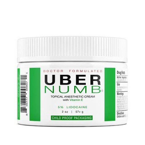 Uber Numb 5% Lidocaine Topical Numbing Cream, 2 Ounce, Advanced Formula Rapid...