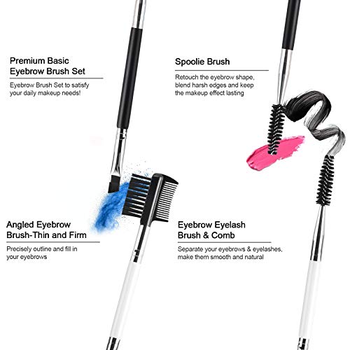 Eyebrow Brush and Comb Set, Ubonjoy 2Pcs Eye Brow Brush, Professional Spoolie...