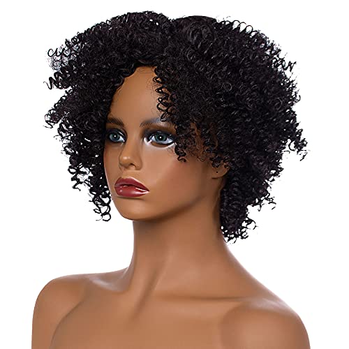 UBORSE Short Curly Wigs Natural Synthetic Wigs Bob Wigs Kinky Curly for Black...