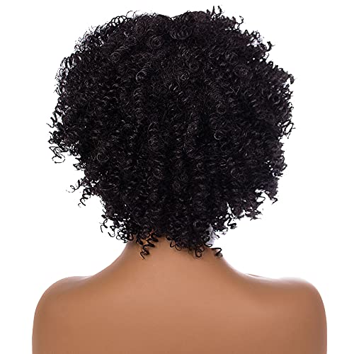 UBORSE Short Curly Wigs Natural Synthetic Wigs Bob Wigs Kinky Curly for Black...