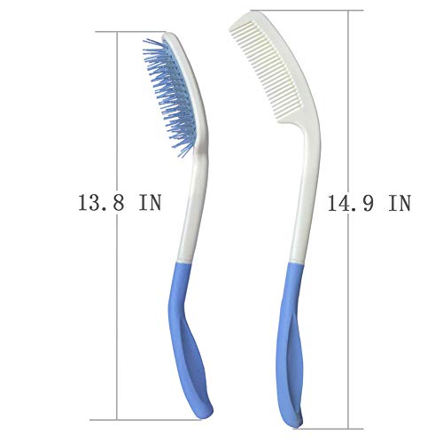 Long Handle Reach Handled Comb Brush Set 14 inch for Applicable to elderly an...