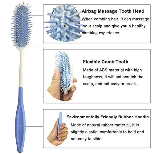 Long Handle Reach Handled Comb Brush Set 14 inch for Applicable to elderly an...