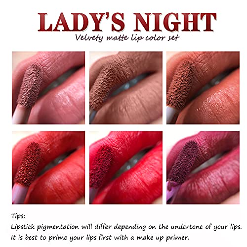 13pcs Lipstick Makeup Kit, 6 Matte Liquid Lip Sticks + 6 Lip Liner Pens + 1 L...