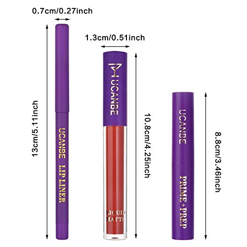 13pcs Lipstick Makeup Kit, 6 Matte Liquid Lip Sticks + 6 Lip Liner Pens + 1 L...