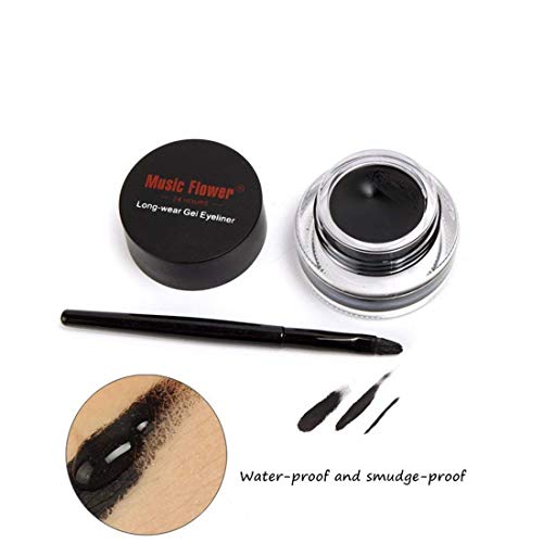 2 in 1 Black and Brown Gel Eyeliner Set Water Proof Smudge Proof, Last for Al...