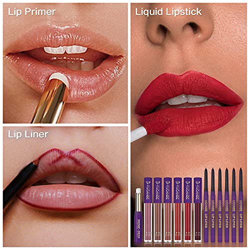 UCANBE 13pcs Lady's Night Lipstick Makeup Set, 6 Velvety Matte Liquid Lipstic...
