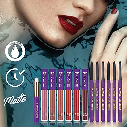 UCANBE 13pcs Lady's Night Lipstick Makeup Set, 6 Velvety Matte Liquid Lipstic...