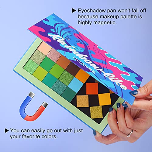 UCANBE 32 Colors DIY Eyeshadow Palette, Refillable and Removable Eye Shadow W...