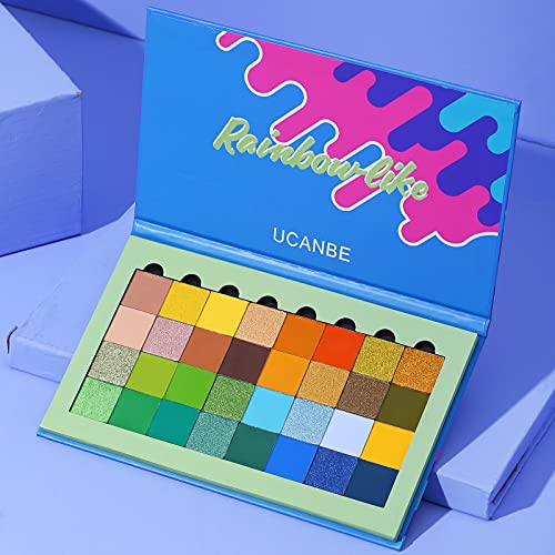 UCANBE 32 Colors DIY Eyeshadow Palette, Refillable and Removable Eye Shadow W...