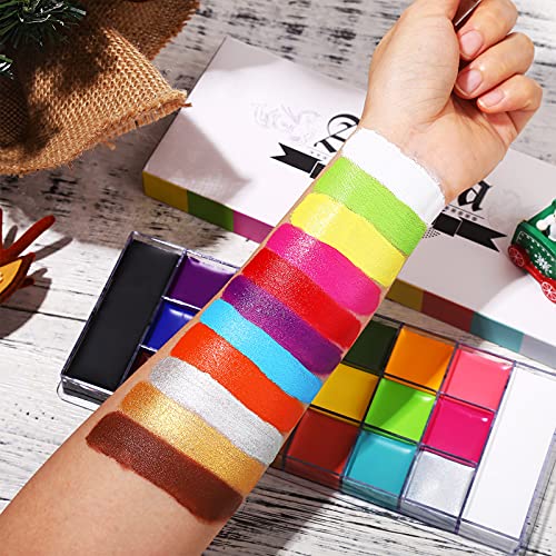 UCANBE Athena Face Body Paint Oil Palette + Translucent Setting Powder + 10PC...