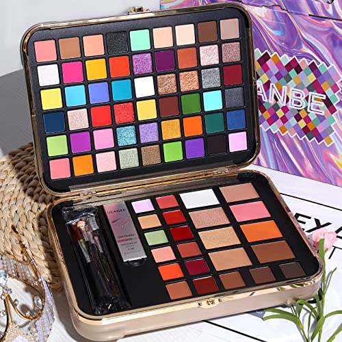 UCANBE Carry All Trunk Train Case Makeup Set, Holiday Make Up Gift Kit for Wo...