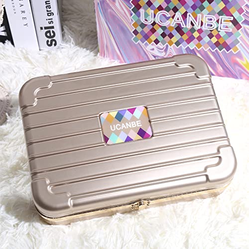 UCANBE Carry All Trunk Train Case Makeup Set, Holiday Make Up Gift Kit for Wo...