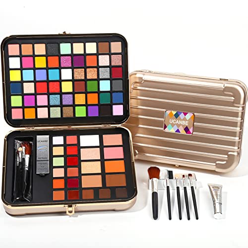 UCANBE Carry All Trunk Train Case Makeup Set, Holiday Make Up Gift Kit for Wo...