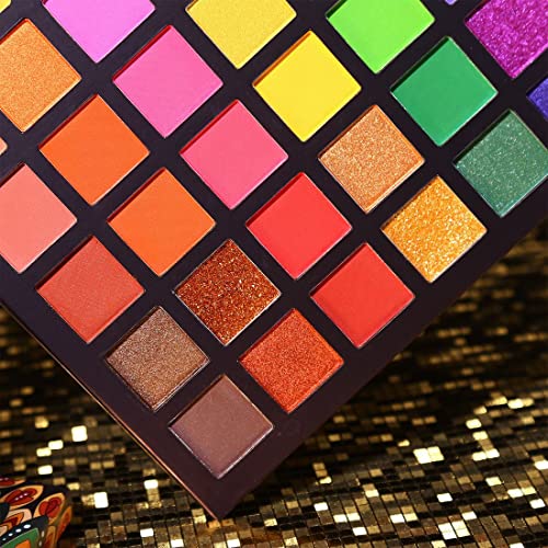 UCANBE EXOTIC FLAVORS Neon Eyeshadow Makeup Palette - 48 Colorful High Pigmen...