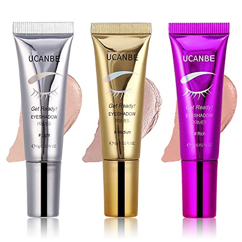 UCANBE Eyeshadow Primer Set, 3 Colors Eye Primer Makeup Base to Prevent Oily ...
