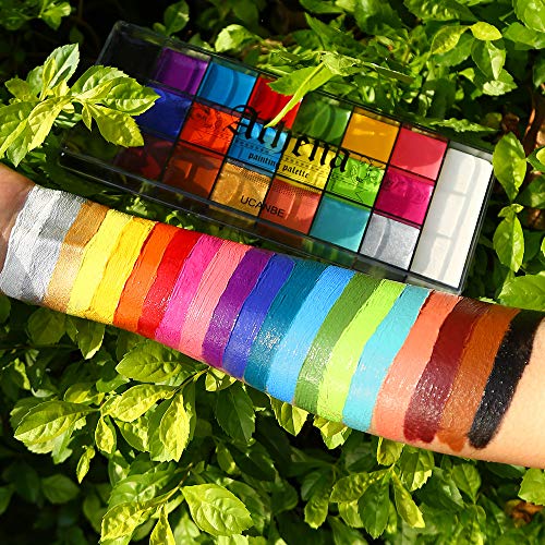 UCANBE Oil Based Face Body Painting Palette - Large Deep Pan, 20 Color Profes...