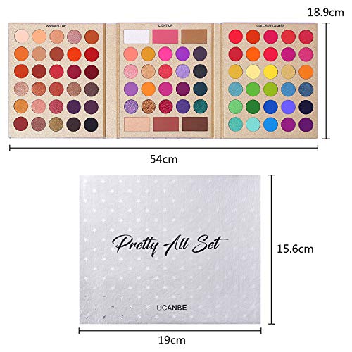 UCANBE Professional 86 Colors Eyeshadow Palette with 15pcs Makeup Brushes Set...