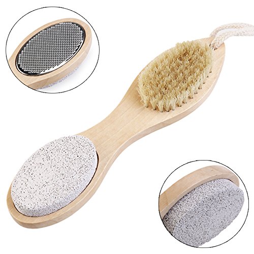 UEETEK 4-in-1 Foot File Nail Brush Callus Reducer Pumice Stone