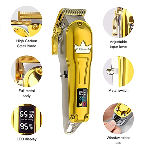Ufree Hair Clippers for Men Professional Hair Cutting Kit, Cordless Clippers ...