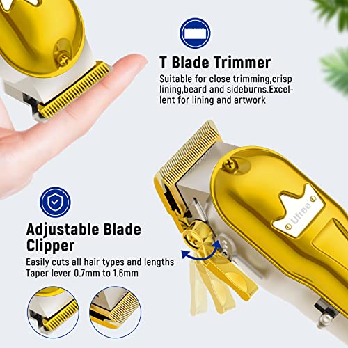 Ufree Hair Clippers for Men + T-Blade Trimmer Kit, Professional Hair Cutting ...