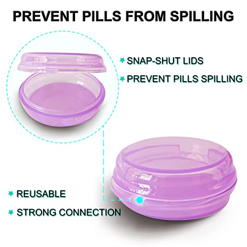Small Pill Box (3 Pack), Daily Mini Pill Organizer Portable for Purse Pocket,...