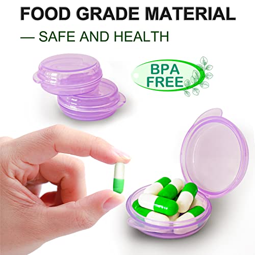 Small Pill Box (3 Pack), Daily Mini Pill Organizer Portable for Purse Pocket,...