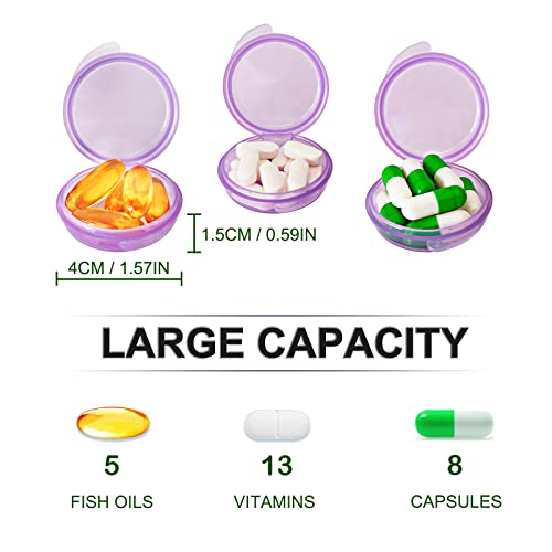 Small Pill Box (3 Pack), Daily Mini Pill Organizer Portable for Purse Pocket,...