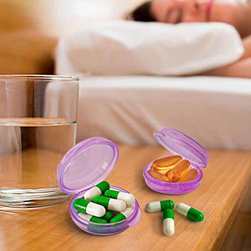 Small Pill Box (3 Pack), Daily Mini Pill Organizer Portable for Purse Pocket,...